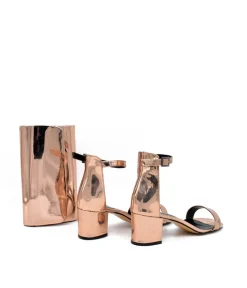 Metallic Copper Sandals and Matching Bag