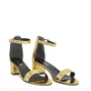 Metallic Gold Barely There Block Heels
