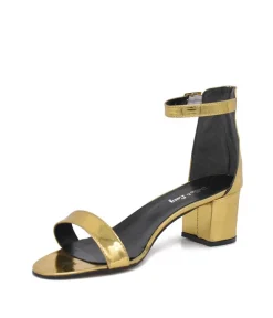 Metallic Gold Barely There Block Heels