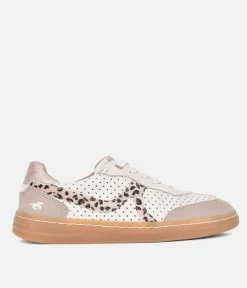Mustang Beige Multi Low Top Gum Sole Trainer