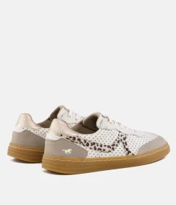 Mustang Beige Multi Low Top Gum Sole Trainer