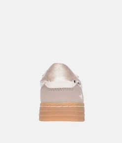 Mustang Beige Multi Low Top Gum Sole Trainer