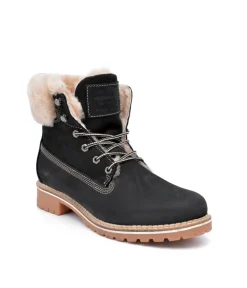 Mustang Chunky Black Cosy Ankle Boots