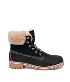 Mustang Chunky Black Cosy Ankle Boots