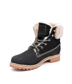 Mustang Chunky Black Cosy Ankle Boots