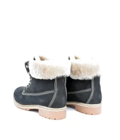 Mustang Chunky Black Cosy Ankle Boots