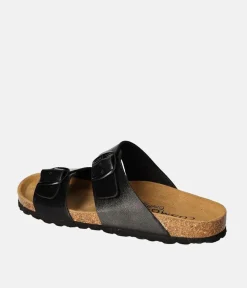 Mustang Classic Black Twin Strap Sandal