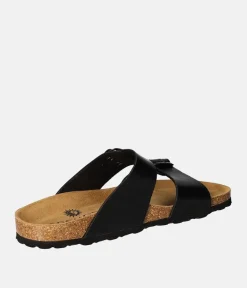Mustang Classic Black Twin Strap Sandal