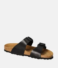 Mustang Classic Black Twin Strap Sandal