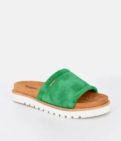 Mustang Comfortable Green Suede Sandals