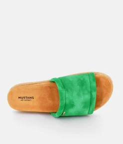 Mustang Comfortable Green Suede Sandals