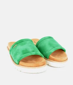 Mustang Comfortable Green Suede Sandals