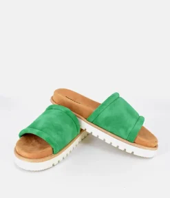 Mustang Comfortable Green Suede Sandals