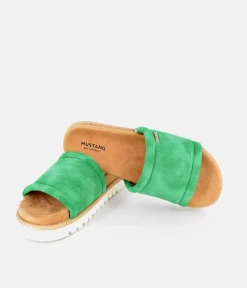 Mustang Comfortable Green Suede Sandals