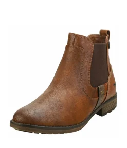Mustang Cute Chelsea Style Cognac Ankle Boots