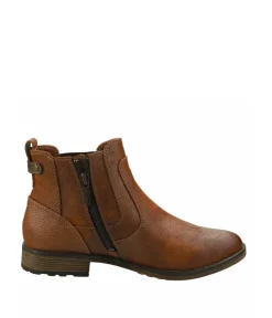 Mustang Cute Chelsea Style Cognac Ankle Boots