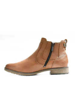 Mustang Cute Chelsea Style Cognac Ankle Boots