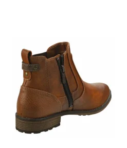 Mustang Cute Chelsea Style Cognac Ankle Boots
