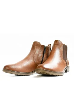 Mustang Cute Chelsea Style Cognac Ankle Boots