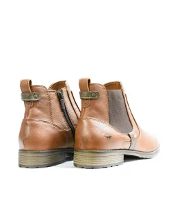 Mustang Cute Chelsea Style Cognac Ankle Boots