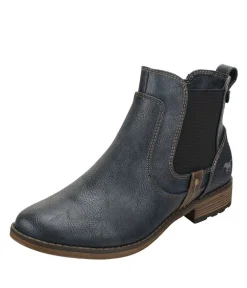Mustang Cute Chelsea Style Navy Ankle Boots