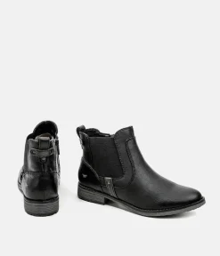 Mustang Cute Chelsea Style Black Ankle Boots