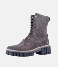 Mustang Dark Grey Platform Ankle Boots