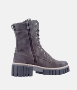 Mustang Dark Grey Platform Ankle Boots