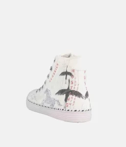 Mustang Fab White Hi-Top Trainers