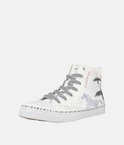 Mustang Fab White Hi-Top Trainers