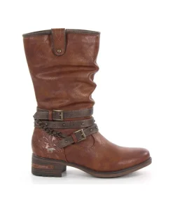 Mustang Fashionable Cognac Cowboy Midi Boots