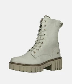 Mustang Ice White Platform Ankle Boots