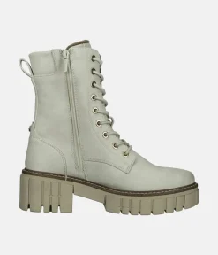 Mustang Ice White Platform Ankle Boots