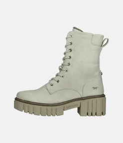 Mustang Ice White Platform Ankle Boots