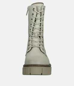 Mustang Ice White Platform Ankle Boots