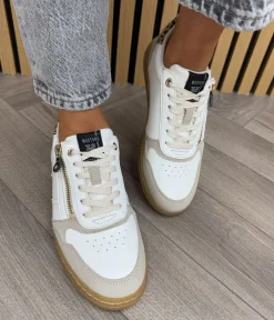 Mustang Leopard Trim Low Top Gum Sole Trainer