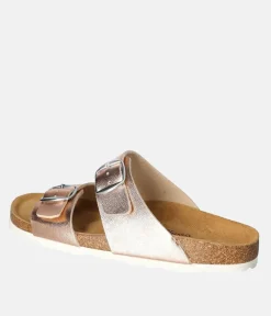 Mustang Metallic Rose Pink Twin Strap Sandal