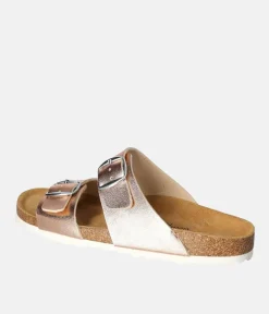 Mustang Metallic Rose Pink Twin Strap Sandal