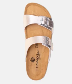 Mustang Metallic Silver Twin Strap Sandal