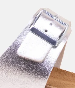 Mustang Metallic Silver Twin Strap Sandal