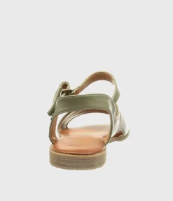 Mustang Mint Green Leather Sandals