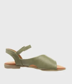 Mustang Mint Green Leather Sandals