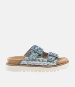 Mustang Pretty Blue Multi Twin Strap Sandals