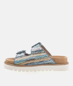 Mustang Pretty Blue Multi Twin Strap Sandals