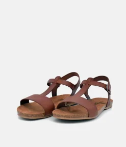 Mustang Pretty Brown T-Bar Strap Sandals