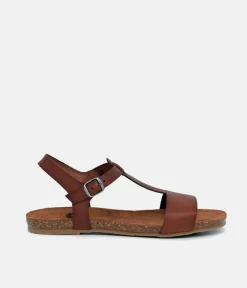 Mustang Pretty Brown T-Bar Strap Sandals