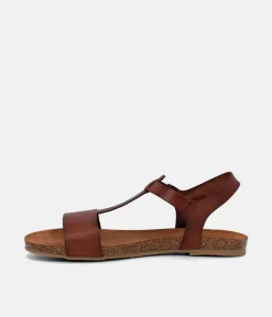 Mustang Pretty Brown T-Bar Strap Sandals