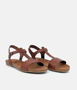 Mustang Pretty Brown T-Bar Strap Sandals