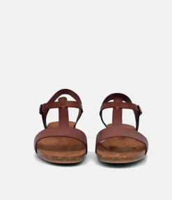 Mustang Pretty Brown T-Bar Strap Sandals