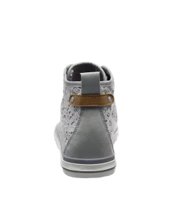 Mustang Pretty Grey Lace High Top Trainers